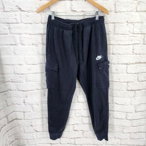 Nike Black Cargo Jogger Sweatpant Athletic Gym Workout Warm Up Winter Men Medium